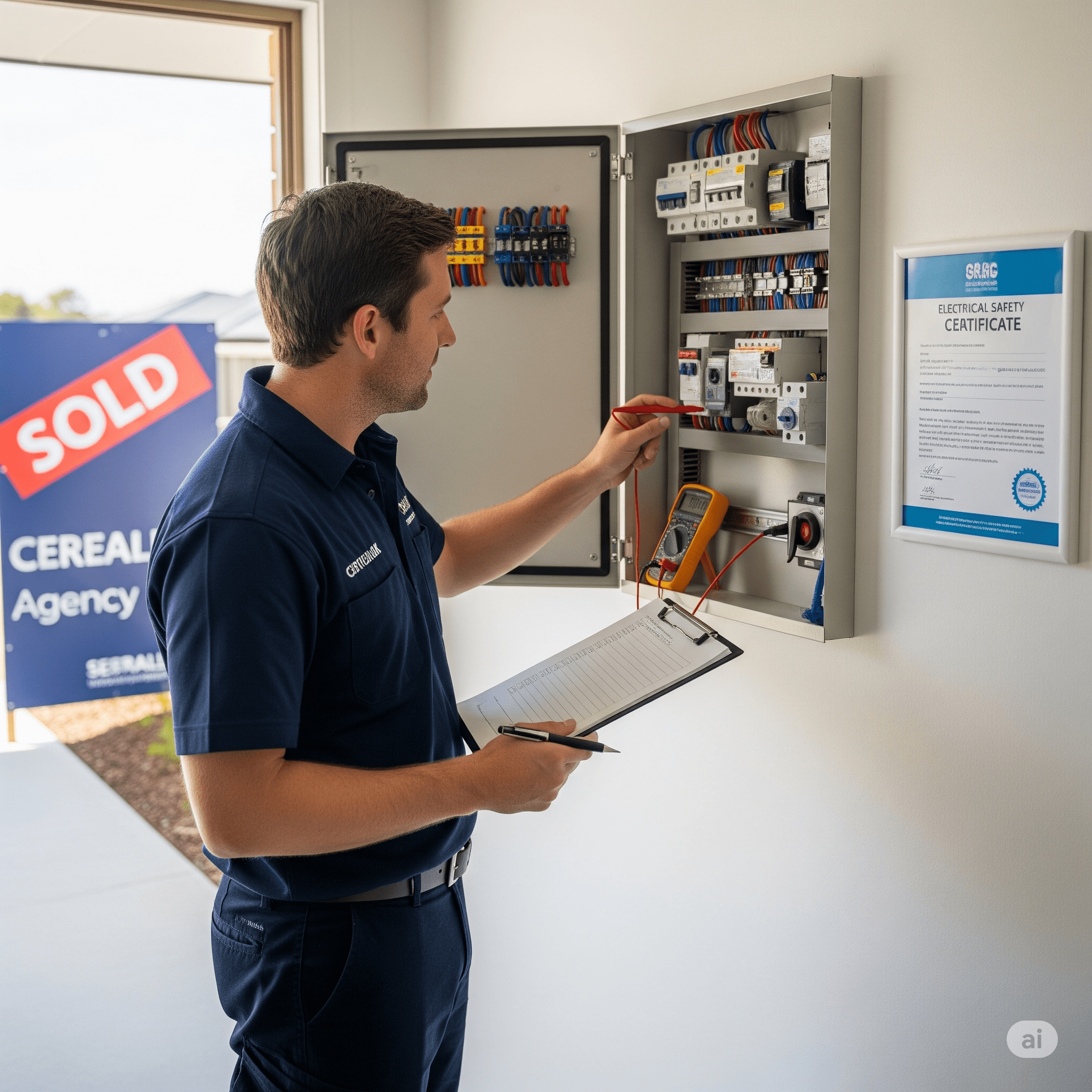 Electrical safety certificate document for house sale