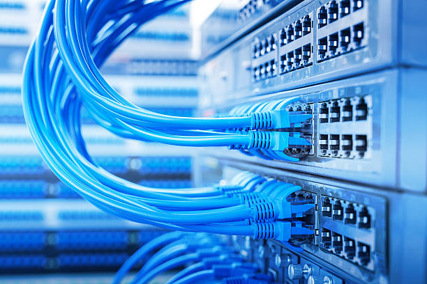 Professional data and network cabling installation showing Cat6 ethernet wiring for Perth business