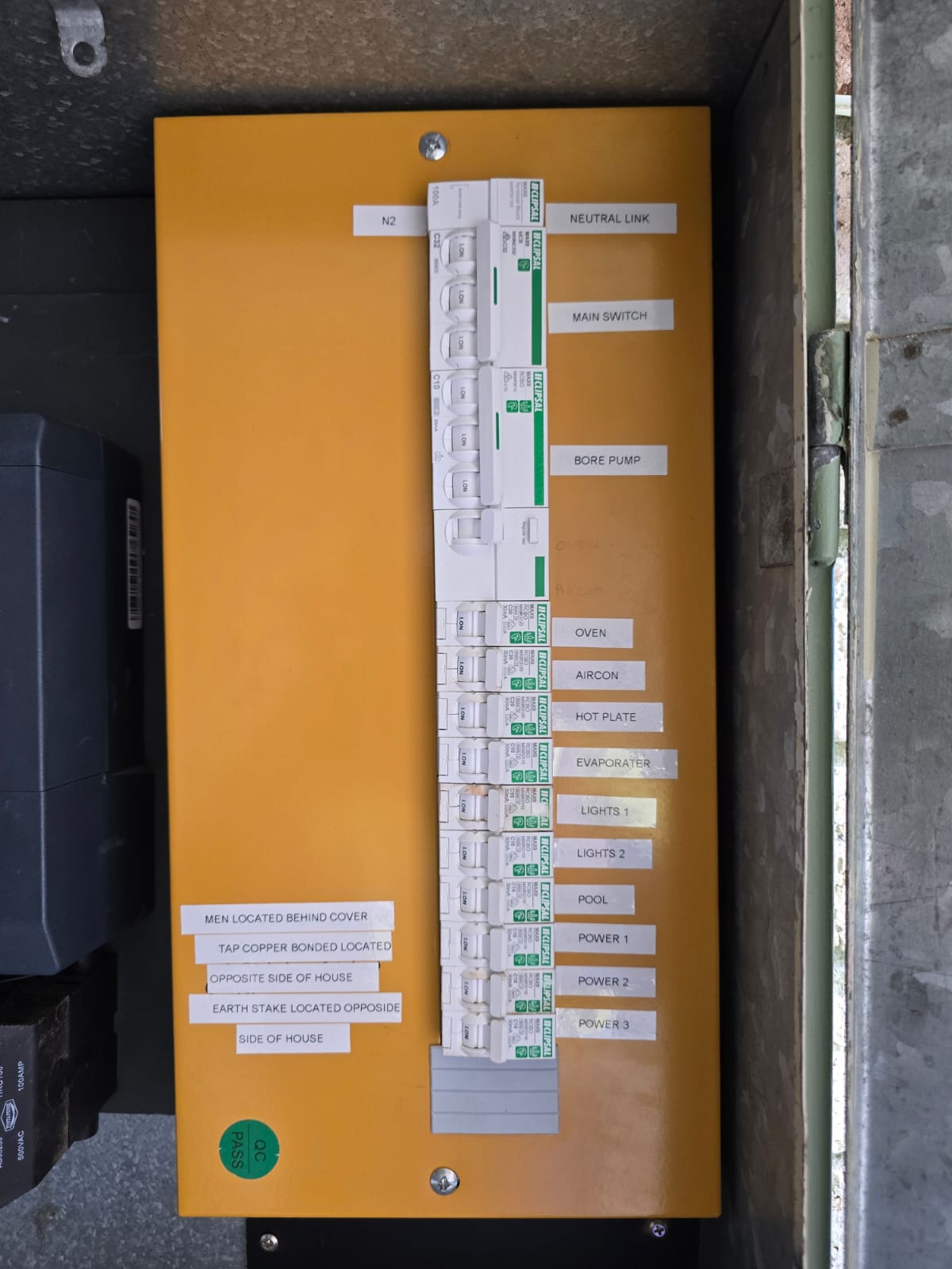 Modern residential switchboard upgrade with RCD safety switches and circuit breakers installed by Perth electrician